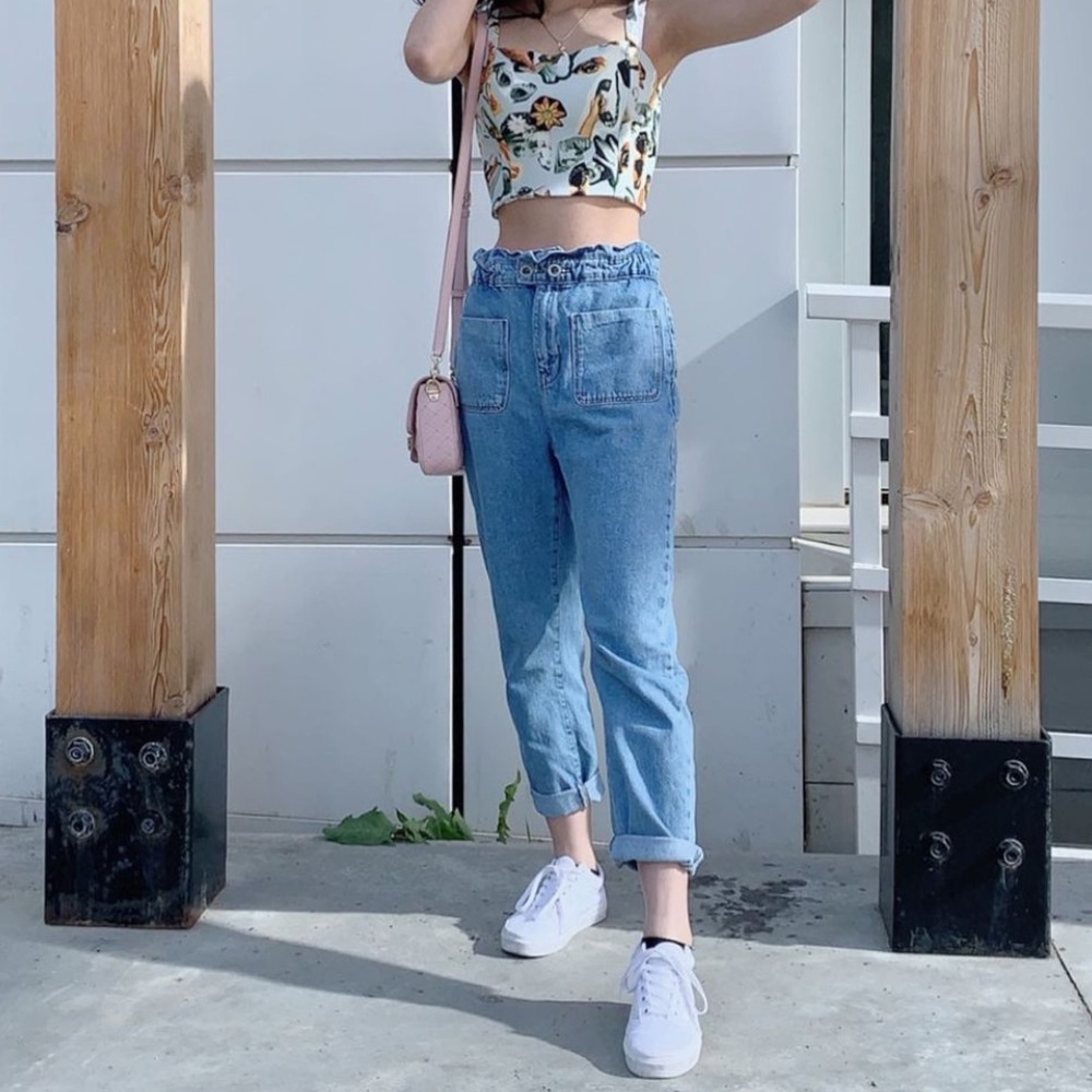 ZARA baggy paper bag jeans